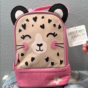 Stephen Joseph Pink Leopard Lunch Pal NWT